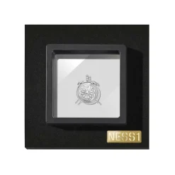 NESS1 - Alarm Necklace 18kt White Gold and Diamonds - Time Collection - Handcrafted Necklace - High Quality Luxury - Avvenice