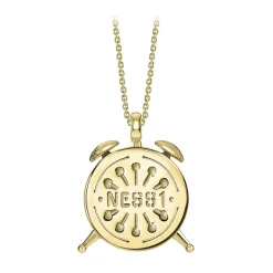 NESS1 - Alarm Necklace 18kt Yellow Gold and Diamonds - Time Collection - Handcrafted Necklace - High Quality Luxury - Avvenice