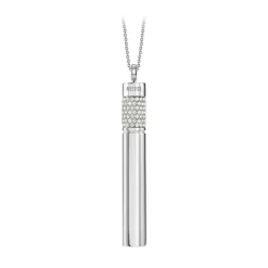 NESS1 - Cig.Au.Rette Necklace 18Kt White Gold Diamonds and Ruby - Drug Collection - Handcrafted Necklace - High Quality Luxury - Avvenice