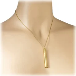 NESS1 - Cig.Au.Rette Necklace 9Kt Yellow Gold Diamond and Ruby - Drug Collection - Handcrafted Necklace - High Quality Luxury - Avvenice