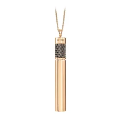 NESS1 - Cig.Au.Rette Necklace 18Kt Rose Gold Diamonds and Ruby - Drug Collection - Handcrafted Necklace - High Quality Luxury - Avvenice