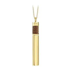 NESS1 - Cig.Au.Rette Necklace 9Kt Yellow Gold Diamonds and Ruby - Drug Collection - Handcrafted Necklace - High Quality Luxury - Avvenice