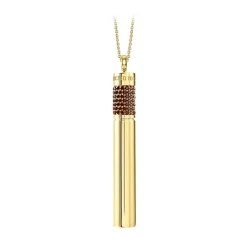 NESS1 - Cig.Au.Rette Necklace 18Kt Yellow Gold Diamonds and Ruby - Drug Collection - Handcrafted Necklace - High Quality Luxury - Avvenice