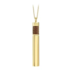 NESS1 - Cig.Au.Rette Necklace 18Kt Yellow Gold Diamonds and Ruby - Drug Collection - Handcrafted Necklace - High Quality Luxury - Avvenice