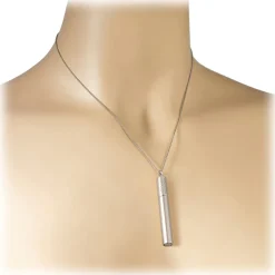 NESS1 - Cig.Au.Rette Necklace 18Kt White Gold Diamond Ruby - Drug Collection - Handcrafted Necklace - High Quality Luxury - Avvenice