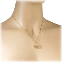 NESS1 - Compass Necklace 18kt Rose Gold and Diamonds - Time Collection - Handcrafted Necklace - High Quality Luxury - Avvenice