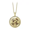 NESS1 - Compass Necklace 18kt Yellow Gold and Diamonds - Time Collection - Handcrafted Necklace - High Quality Luxury - Avvenice