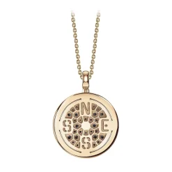 NESS1 - Compass Necklace 9kt Rose Gold and Diamonds - Time Collection - Handcrafted Necklace - High Quality Luxury - Avvenice