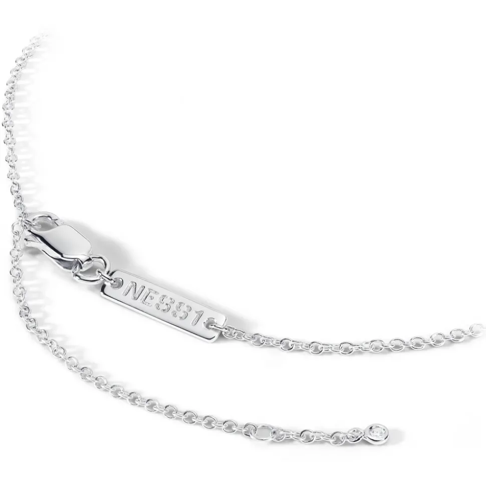 NESS1 - Compass Necklace 9kt White Gold and Diamond - Time Collection - Handcrafted Necklace - High Quality Luxury - Avvenice