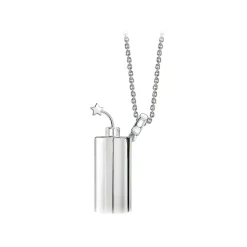 NESS1 - Have A Blast Necklace 9Kt White Gold and Diamond - Sex Bomb Collection - Handcrafted Necklace - High Quality Luxury - Avvenice