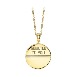 NESS1 - M.D.M.A Necklace 9Kt Yellow Gold and Diamond - Drug Collection - Handcrafted Necklace - High Quality Luxury - Avvenice