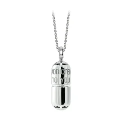NESS1 - Pill.Ola Necklace 18Kt White Gold and Diamond - Drug Collection - Handcrafted Necklace - High Quality Luxury - Avvenice