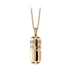 NESS1 - Pill.Ola Necklace 18Kt Rose Gold and Diamond - Drug Collection - Handcrafted Necklace - High Quality Luxury - Avvenice