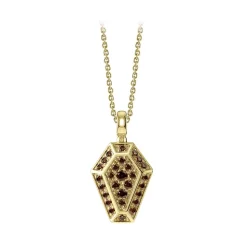 NESS1 - Pocket Coffin Necklace 9kt Yellow Gold and Diamonds - Time Collection - Handcrafted Necklace - High Quality Luxury - Avvenice