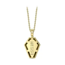 NESS1 - Pocket Coffin Necklace 9kt Yellow Gold and Diamonds - Time Collection - Handcrafted Necklace - High Quality Luxury - Avvenice