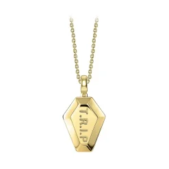 NESS1 - Pocket Coffin Necklace 18kt Yellow Gold and Diamond - Time Collection - Handcrafted Necklace - High Quality Luxury - Avvenice