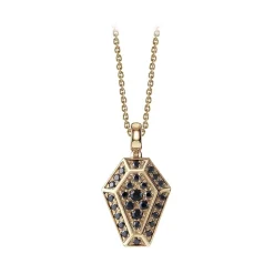 NESS1 - Pocket Coffin Necklace 9kt Rose Gold and Diamonds - Time Collection - Handcrafted Necklace - High Quality Luxury - Avvenice