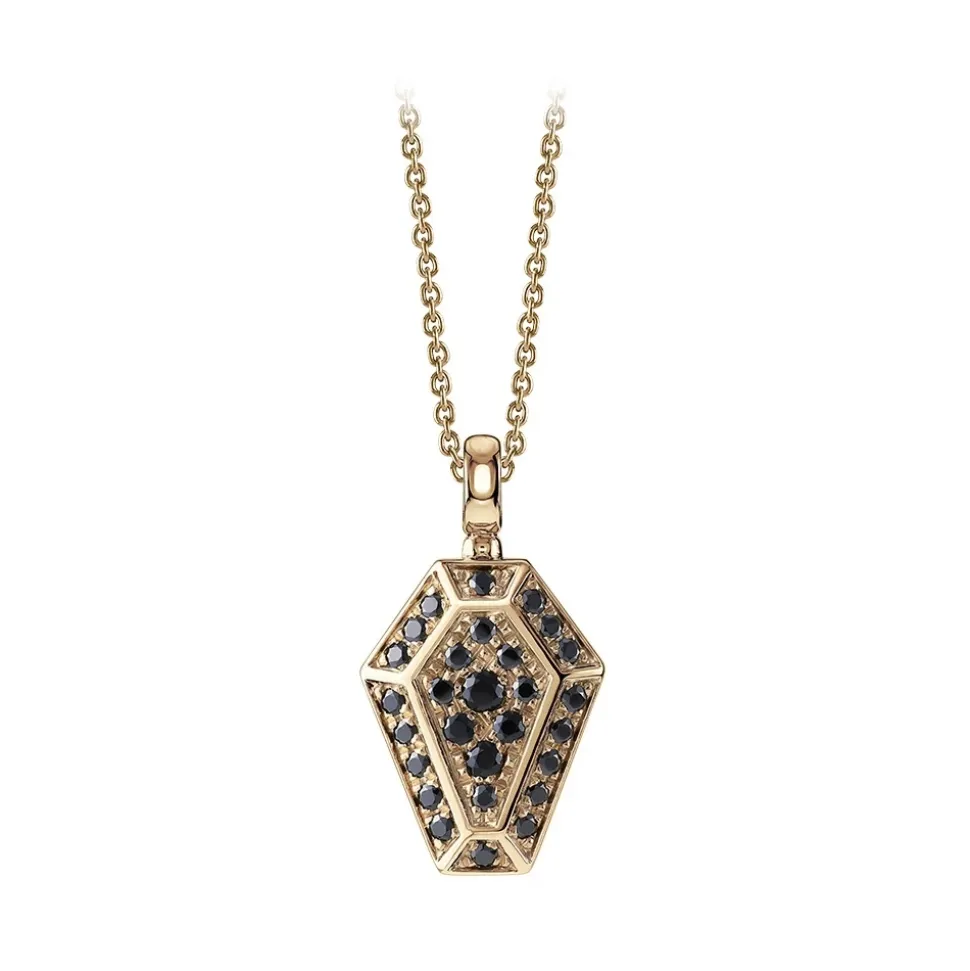 NESS1 - Pocket Coffin Necklace 9kt Rose Gold and Diamonds - Time Collection - Handcrafted Necklace - High Quality Luxury - Avvenice