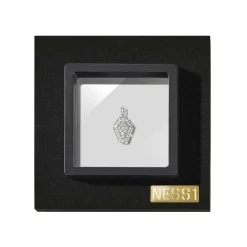 NESS1 - Pocket Coffin Necklace 18kt White Gold and Diamonds - Time Collection - Handcrafted Necklace - High Quality Luxury - Avvenice