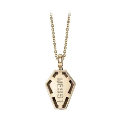 NESS1 - Pocket Coffin Necklace 9kt Rose Gold and Diamond - Time Collection - Handcrafted Necklace - High Quality Luxury - Avvenice