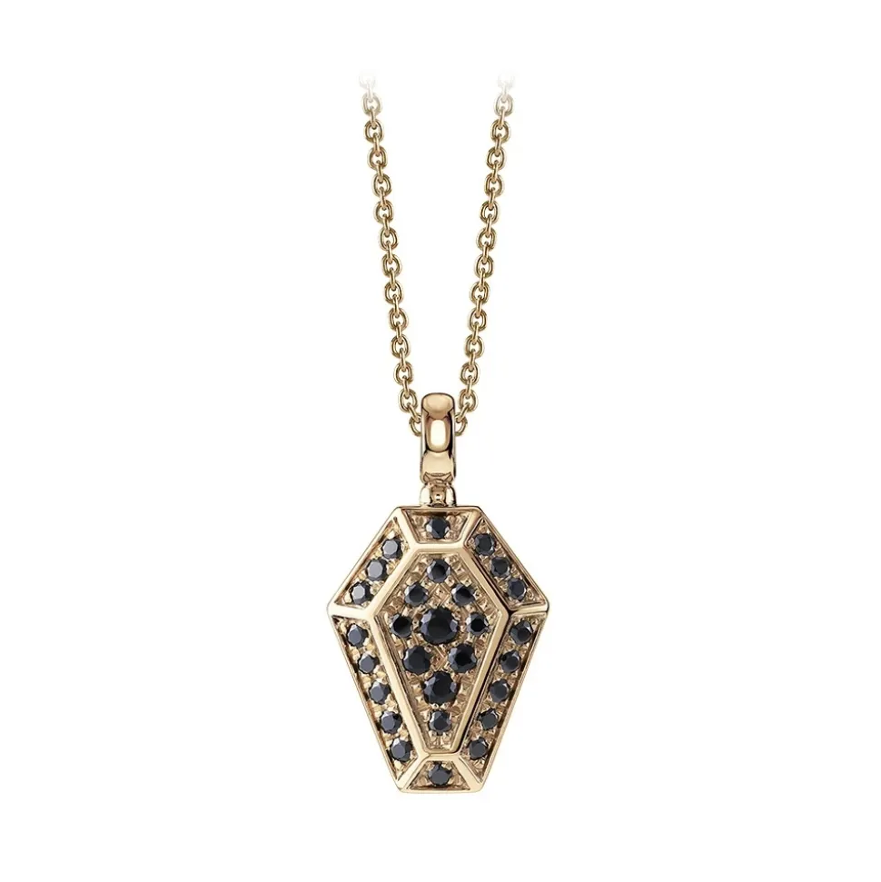 NESS1 - Pocket Coffin Necklace 18kt Rose Gold and Diamonds - Time Collection - Handcrafted Necklace - High Quality Luxury - Avvenice