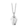 NESS1 - Pocket Coffin Necklace 9kt White Gold and Diamond - Time Collection - Handcrafted Necklace - High Quality Luxury - Avvenice