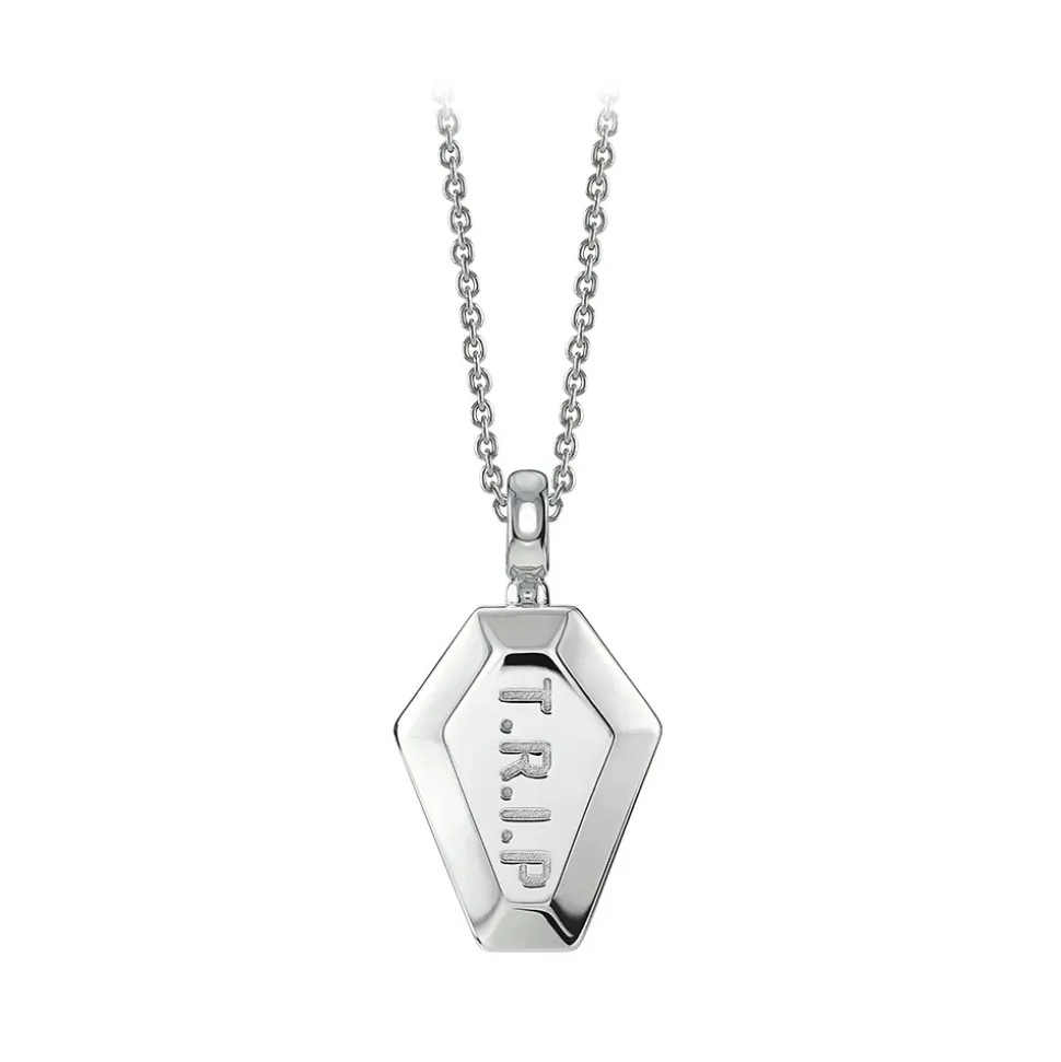 NESS1 - Pocket Coffin Necklace 9kt White Gold and Diamond - Time Collection - Handcrafted Necklace - High Quality Luxury - Avvenice
