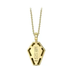 NESS1 - Pocket Coffin Necklace 18kt Yellow Gold and Diamonds - Time Collection - Handcrafted Necklace - High Quality Luxury - Avvenice