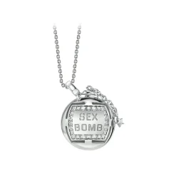NESS1 - Sex Bomb Necklace 18kt White Gold and Diamonds - Sex Bomb Collection - Handcrafted Necklace - High Quality Luxury - Avvenice