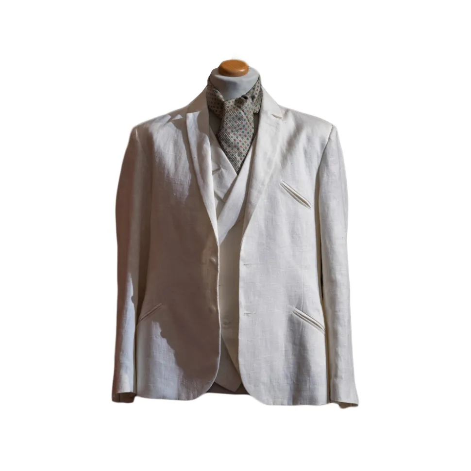 Nicolao Atelier - Anni '30 Jacket - White Linen for Men - Jacket - Made in Italy - Luxury Exclusive Collection - Avvenice