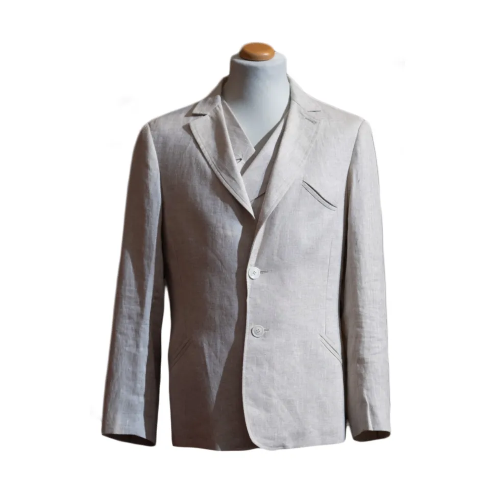 Nicolao Atelier - Anni '30 Jacket - Ecru Linen for Men - Jacket - Made in Italy - Luxury Exclusive Collection - Avvenice