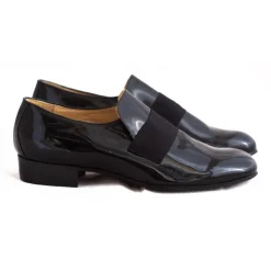 Nicolao Atelier - Black Patent Leather Slipper Evening Shoe - Man - Shoe - Made in Italy - Luxury Exclusive Collection - Avvenice