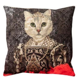 Nicolao Atelier - Cushion with Portrait of Eleonora of Toledo - Pillow - Made in Italy - Luxury Exclusive Collection - Avvenice