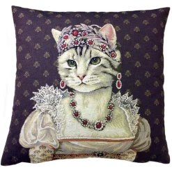 Nicolao Atelier - Cushion with Portrait of Tosca - Pillow - Made in Italy - Luxury Exclusive Collection - Avvenice