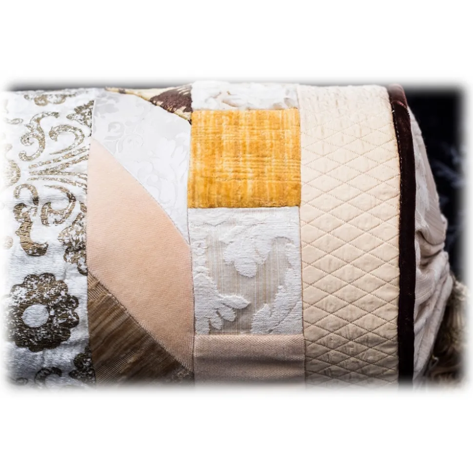 Nicolao Atelier - Cylinder Cushion - Velvet and Silk - Pillow - Made in Italy - Luxury Exclusive Collection - Avvenice