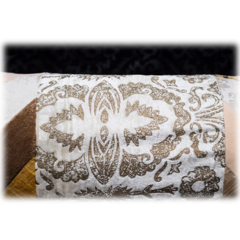 Nicolao Atelier - Cylinder Cushion - Velvet and Silk - Pillow - Made in Italy - Luxury Exclusive Collection - Avvenice
