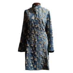 Nicolao Atelier - Denim Coat - Blue for Woman - Coat - Made in Italy - Luxury Exclusive Collection - Avvenice