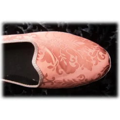 Nicolao Atelier - Furlana Slipper in Velvet - Salmon Pink Woman - Shoe - Made in Italy - Luxury Exclusive Collection - Avvenice