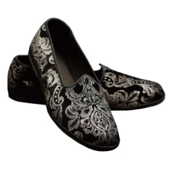 Nicolao Atelier - Furlana Slipper Venezia in Silk Velvet - Silver - Shoe - Made in Italy - Luxury Exclusive Collection - Avvenice
