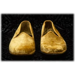 Nicolao Atelier - Furlana Slipper in Silk Velvet - Gold Color Man - Shoe - Made in Italy - Luxury Exclusive Collection - Avvenice