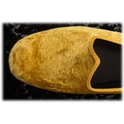 Nicolao Atelier - Furlana Slipper in Silk Velvet - Gold Color Man - Shoe - Made in Italy - Luxury Exclusive Collection - Avvenice