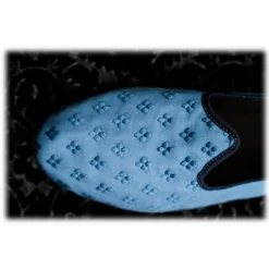 Nicolao Atelier - Furlana Slipper Venezia in Damask - Light Blue - Shoe - Made in Italy - Luxury Exclusive Collection - Avvenice