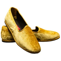 Nicolao Atelier - Furlana Slipper in Silk Velvet - Gold Color Woman - Shoe - Made in Italy - Luxury Exclusive Collection - Avvenice