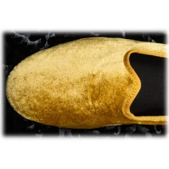 Nicolao Atelier - Furlana Slipper in Silk Velvet - Gold Color Woman - Shoe - Made in Italy - Luxury Exclusive Collection - Avvenice