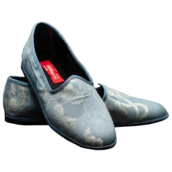 Nicolao Atelier - Furlana Slipper in Damask - Blue Color Woman - Shoe - Made in Italy - Luxury Exclusive Collection - Avvenice