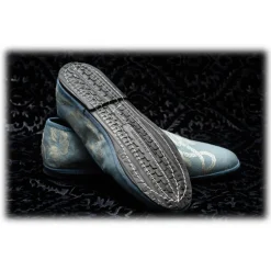 Nicolao Atelier - Furlana Slipper in Damask - Blue Color Woman - Shoe - Made in Italy - Luxury Exclusive Collection - Avvenice