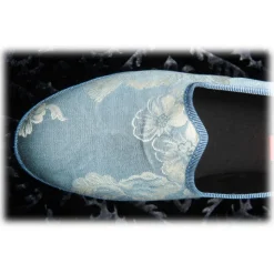 Nicolao Atelier - Furlana Slipper in Damask - Blue Color Woman - Shoe - Made in Italy - Luxury Exclusive Collection - Avvenice