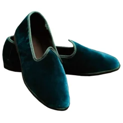 Nicolao Atelier - Furlana Slipper Venezia in Velvet - Ottanio - Shoe - Made in Italy - Luxury Exclusive Collection - Avvenice