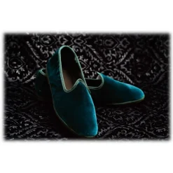 Nicolao Atelier - Furlana Slipper Venezia in Velvet - Ottanio - Shoe - Made in Italy - Luxury Exclusive Collection - Avvenice