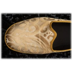 Nicolao Atelier - Furlana Slipper in Damask - Gold Color Man - Shoe - Made in Italy - Luxury Exclusive Collection - Avvenice